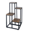 Suport pentru flori si plante cu 4 etaje KESNUP, rezistent si stabil, stand de ghivece plante de interior / exterior, calitate superioara, dimensiuni 71 - 55 - 38.5 - 23 (inaltime) x 34.5 - 34.5 (baza) cm, greutate maxima 50 kg, Negru