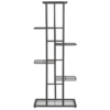 Suport metalic pentru flori si plante cu 6 etaje KESNUP, rezistent si stabil, stand de ghivece plante de interior / exterior, calitate superioara, dimensiuni 106 (inaltime) x 41 (lungime) x 22 (latime) cm, greutate maxima 20 kg, Negru