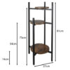 Suport pentru ghivece plante si flori tip etajera cu 3 nivele KESNUP, rezistent si stabil, pentru interior / exterior, calitate superioara, dimensiuni 81 (inaltime) x 73 - 54 - 14 (inaltimi etajere) x 27 (baza) cm, greutate maxima 15 kg, Negru