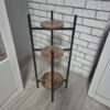 Suport pentru ghivece plante si flori tip etajera cu 3 nivele KESNUP, rezistent si stabil, pentru interior / exterior, calitate superioara, dimensiuni 81 (inaltime) x 73 - 54 - 14 (inaltimi etajere) x 27 (baza) cm, greutate maxima 15 kg, Negru