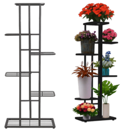 Suport metalic pentru flori si plante cu 6 etaje KESNUP, rezistent si stabil, stand de ghivece plante de interior / exterior, calitate superioara, dimensiuni 106 (inaltime) x 41 (lungime) x 22 (latime) cm, greutate maxima 20 kg, Negru 1 Suport metalic pentru flori si plante cu 6 etaje KESNUP, rezistent si stabil, stand de ghivece plante de interior / exterior, calitate superioara, dimensiuni 106 (inaltime) x 41 (lungime) x 22 (latime) cm, greutate maxima 20 kg, Negru