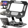 Suport pentru tableta si telefon portabil KESNUP, compatibil cu dispozitive cu display intre 4 - 16 inch, ajustabil, rotativ 360°, trepied cu inaltime si inclinatia reglabila, material otel carbon, dimensiuni 15 x 13.2 - 12 cm, Gri inchis / Negru 3 Suport pentru tableta si telefon portabil KESNUP, compatibil cu dispozitive cu display intre 4 - 16 inch, ajustabil, rotativ 360°, trepied cu inaltime si inclinatia reglabila, material otel carbon, dimensiuni 15 x 13.2 - 12 cm, Gri inchis / Negru