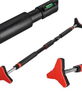 "Bara de tractiuni cu dimensiunea reglabila 98 - 130 cm KESNUP, materiale premium, cheie tubulara integrata, greutate maxima 150 kg, nivela de echilibru, diametru exterior bara: 30 mm, diametru maner: 38 mm, Rosu / Negru"