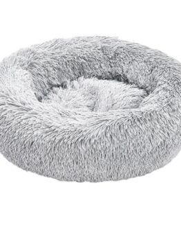 Patut moale pentru catei si pisici KESNUP, diametru 100 cm, culcus captusit, calduros, ideal pentru animale de compania de talie mare, baza antialunecare, Gri