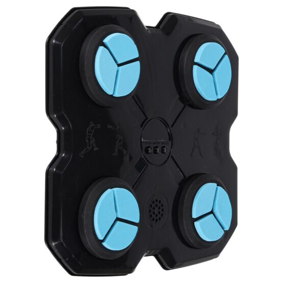 Set tinta lovituri de box si pereche de manusi KESNUP, 15 nivele de viteza, pentru copii si adulti, box, MMA, fitness, include difuzor muzical, conexiune Bluetooth, reincarcabil USB, accesorii montaj, dimensiuni 40 x 40 cm, Albastru Inchis / Negru