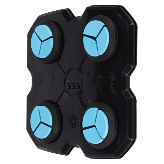Set tinta lovituri de box si pereche de manusi KESNUP, 15 nivele de viteza, pentru copii si adulti, box, MMA, fitness, include difuzor muzical, conexiune Bluetooth, reincarcabil USB, accesorii montaj, dimensiuni 40 x 40 cm, Albastru Inchis / Negru