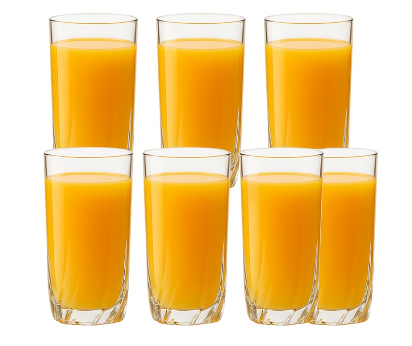 Set 6 pahare sticla pentru bauturi racoritoare KESNUP, volum 340 ml, inaltime 14 cm, diametru 7.5 cm, pentru apa, sucuri, limona, cocktal-uri, material rezistent la zgarieturi, Transparent