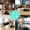 Minge de echilibru cu extensoare pentru fitness KESNUP, pentru exercitii gimnastica si recuparare medicala, sustine formarea echilibrului, dezoltarea coordonarii si musculaturii, dimensiuni minge 59.5 cm si extensoare 87 cm, baza antiderapanta, Negru