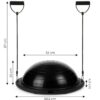 Minge de echilibru cu extensoare pentru fitness KESNUP, pentru exercitii gimnastica si recuparare medicala, sustine formarea echilibrului, dezoltarea coordonarii si musculaturii, dimensiuni minge 59.5 cm si extensoare 87 cm, baza antiderapanta, Negru