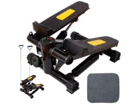Stepper aerobic cu 2 corzi elastice si display LCD afisaj electronic KESNUP, pentru antrenarea bratelor, picioarelor si feselor, absorbtie socuri si silentiozitate, 4 functii monitorizare, pedale antiderapante, greutate max. 100 kg, Galben / Negru 1 Stepper aerobic cu 2 corzi elastice si display LCD afisaj electronic KESNUP, pentru antrenarea bratelor, picioarelor si feselor, absorbtie socuri si silentiozitate, 4 functii monitorizare, pedale antiderapante, greutate max. 100 kg, Galben / Negru