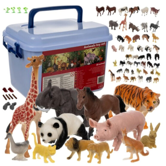 Set jucarii 48 figurine animale domestice si salbatice KESNUP, animale de la ferma, padure, safari, 14 elemente decorative, materiale sigure si durabile, dimensiuni set 28 x 20 x 18 cm, cutie de depozitare inclusa, Multicolor 1 Set jucarii 48 figurine animale domestice si salbatice KESNUP, animale de la ferma, padure, safari, 14 elemente decorative, materiale sigure si durabile, dimensiuni set 28 x 20 x 18 cm, cutie de depozitare inclusa, Multicolor