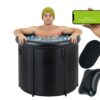 Cada de gheata portabila pentru baie KESNUP, piscina regenerare pentru crioterapie, utilizare interior si exterior, capacitate 320L, material impermeabil, izolatie 5 straturi termice, protectie radiatie solara UV, usor de transportat, Negru 1 Cada de gheata portabila pentru baie KESNUP, piscina regenerare pentru crioterapie, utilizare interior si exterior, capacitate 320L, material impermeabil, izolatie 5 straturi termice, protectie radiatie solara UV, usor de transportat, Negru