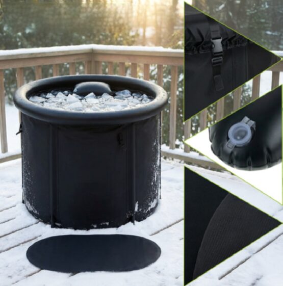 Cada de gheata portabila pentru baie KESNUP, piscina regenerare pentru crioterapie, utilizare interior si exterior, capacitate 320L, material impermeabil, izolatie 5 straturi termice, protectie radiatie solara UV, usor de transportat, Negru 10 Cada de gheata portabila pentru baie KESNUP, piscina regenerare pentru crioterapie, utilizare interior si exterior, capacitate 320L, material impermeabil, izolatie 5 straturi termice, protectie radiatie solara UV, usor de transportat, Negru