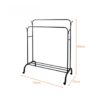 Cuier dublu pentru haine mobil cu 2 bare si roti 360° grade KESNUP, cu carlige laterale, roti pivotante cu mecanism de blocare, incarcare maxima 20 kg, dimensiuni 150 x 110 x 57 cm, cadru meralic, usor de asamblat, Negru 2 Cuier dublu pentru haine mobil cu 2 bare si roti 360° grade KESNUP, cu carlige laterale, roti pivotante cu mecanism de blocare, incarcare maxima 20 kg, dimensiuni 150 x 110 x 57 cm, cadru meralic, usor de asamblat, Negru