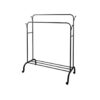 Cuier dublu pentru haine mobil cu 2 bare si roti 360° grade KESNUP, cu carlige laterale, roti pivotante cu mecanism de blocare, incarcare maxima 20 kg, dimensiuni 150 x 110 x 57 cm, cadru meralic, usor de asamblat, Negru 3 Cuier dublu pentru haine mobil cu 2 bare si roti 360° grade KESNUP, cu carlige laterale, roti pivotante cu mecanism de blocare, incarcare maxima 20 kg, dimensiuni 150 x 110 x 57 cm, cadru meralic, usor de asamblat, Negru