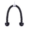 Sfoara tip frangie pentru antrenament triceps KESNUP, maner metalic pivotant, material nylon si cauciuc, lungime sfoara 60 cm, sarcina maxima 200 kg, Negru 1 Sfoara tip frangie pentru antrenament triceps KESNUP, maner metalic pivotant, material nylon si cauciuc, lungime sfoara 60 cm, sarcina maxima 200 kg, Negru