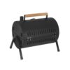 Gratar de gradina portabil cilindric dublu cu termometru pe carbuni KESNUP, ideal pentru curte, camping si pescuit, 2 gratare si 2 tavi carbune separate, cos fum pentru circulatie aer, maner transport, material metal, dimensiuni 41.5 x 36.5 x 28 cm, Negru