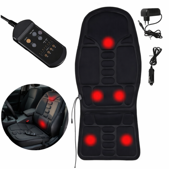 Husa scaun masaj auto, acasa, birou cu incalzire KESNUP, pentru spate, lombar, sold, coapse, control telecomanda, 8 moduri, 3 nivele de intensitate, temporizator 15 - 30 min, puncte masaj flexibile si mobile, alimentare 12V, dimensiuni 113 x 48 cm, Negru 1 Husa scaun masaj auto, acasa, birou cu incalzire KESNUP, pentru spate, lombar, sold, coapse, control telecomanda, 8 moduri, 3 nivele de intensitate, temporizator 15 - 30 min, puncte masaj flexibile si mobile, alimentare 12V, dimensiuni 113 x 48 cm, Negru