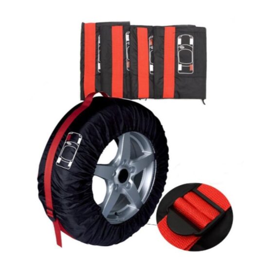Set 4 huse pentru anvelope de depozitare si transport KESNUP, dimensiuni roti 18-23'' inch, material impermeabil si rezistent, cu manere, protectie impotriva radiatiei solare UV, umezeala, praf, Rosu / Negru 2 Set 4 huse pentru anvelope de depozitare si transport KESNUP, dimensiuni roti 18-23'' inch, material impermeabil si rezistent, cu manere, protectie impotriva radiatiei solare UV, umezeala, praf, Rosu / Negru
