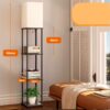 Lampadar dreptunghiular de podea cu rafturi depozitare KESNUP, ideal pentru living, dormitor si birou, lampa moderna cu 3 moduri reglare intensitate lumina: calda, rece si neutra, dimensiuni: 160 cm (inaltime), 26 x 26 cm (baza), alimentare 220 V, Negru3 Lampadar dreptunghiular de podea cu rafturi depozitare KESNUP, ideal pentru living, dormitor si birou, lampa moderna cu 3 moduri reglare intensitate lumina: calda, rece si neutra, dimensiuni: 160 cm (inaltime), 26 x 26 cm (baza), alimentare 220 V, Negru