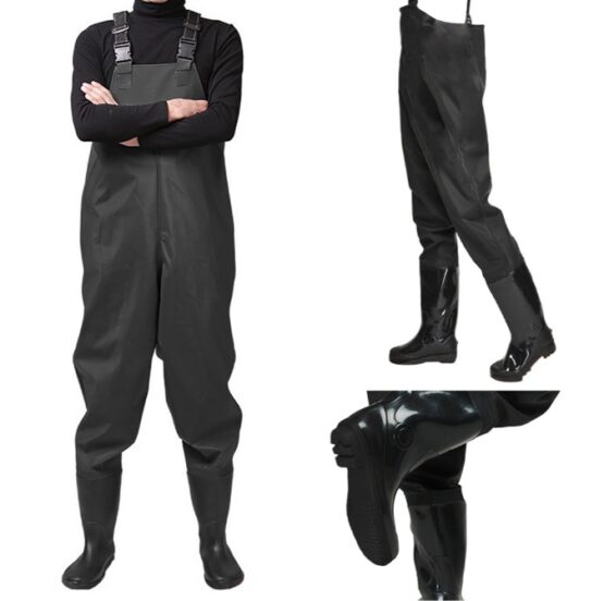 Salopeta cu pieptar si cizme de pescuit cu bretele ajustabile KESNUP, marime 43, cu talpa antiderapanta, material PVC impermeabil, lungime 130 cm, latime 60 cm, greutate 2 kg, include kit de reparare, Negru 1 Salopeta cu pieptar si cizme de pescuit cu bretele ajustabile KESNUP, marime 43, cu talpa antiderapanta, material PVC impermeabil, lungime 130 cm, latime 60 cm, greutate 2 kg, include kit de reparare, Negru