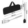 Set 5 ustensile pentru gratar KESNUP, accesorii pentru grill din otel inoxidabil premium, include cleste, spatula, furculita, cutit si pensula, geanta transport rezistenta cu manere, dimensiuni 38.5 x 11.5 x 5 cm, Negru 2 Set 5 ustensile pentru gratar KESNUP, accesorii pentru grill din otel inoxidabil premium, include cleste, spatula, furculita, cutit si pensula, geanta transport rezistenta cu manere, dimensiuni 38.5 x 11.5 x 5 cm, Negru