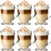 Set 6 pahare sticla cu maner pentru apa, cafea, frappe, cafe latte, ice-coffee, ceai KESNUP, capacitate 450 ml, pentru bauturi calde si reci, forma clasica usor evazata in partea superioara, baza stabila, material rezistent la zgarieturi, Transparent 1 Set 6 pahare sticla cu maner pentru apa, cafea, frappe, cafe latte, ice-coffee, ceai KESNUP, capacitate 450 ml, pentru bauturi calde si reci, forma clasica usor evazata in partea superioara, baza stabila, material rezistent la zgarieturi, Transparent