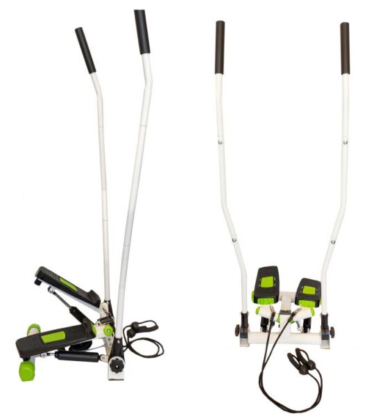Stepper aerobic cu manere, 2 corzi elastice si display LCD afisaj electronic KESNUP, sistem complex de antrenare a bratelor, picioarelor, feselor, telescoape hidraulice, pedale antiderapante, 5 functii ajustare program, greutate max. 120 kg, Alb / Verde 1 Stepper aerobic cu manere, 2 corzi elastice si display LCD afisaj electronic KESNUP, sistem complex de antrenare a bratelor, picioarelor, feselor, telescoape hidraulice, pedale antiderapante, 5 functii ajustare program, greutate max. 120 kg, Alb / Verde