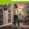 Tinta darts electronica cu sageti si 4 afisaje LED KESNUP, pentru 1-16 jucatori, 6 sageti cu tije aluminiu, 24 varfuri rezerva, control volum pe 8 niveluri, 27 moduri de joc (243 combinatii), dimensiune 51.5 x 43 cm, alimentare curent sau baterii, Negru