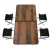 Set masa pliabila cu 4 scaune cu maner transport tip geanta KESNUP, ideal pentru camping, pescuit, gradina, iarba verde, inaltime ajustabila, picioare antiderapante, mecanism anti-pliere, dimensiuni masa 120 x 55-60-70 x 60, scaun 36 x 33.5, Maro / Negru 4 Set masa pliabila cu 4 scaune cu maner transport tip geanta KESNUP, ideal pentru camping, pescuit, gradina, iarba verde, inaltime ajustabila, picioare antiderapante, mecanism anti-pliere, dimensiuni masa 120 x 55-60-70 x 60, scaun 36 x 33.5, Maro / Negru