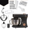 Robot de bucatarie tip mixer profesional cu bol inox de 5.7L si putere 2000W KESNUP, display LCD touchscreen, 11 trepte viteza, mod de incalzire si comenzi intuitive, ideal pentru amestecare, batere, rulare, fermentare, accesorii incluse, Rose Gold