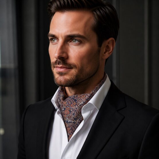 Esarfa ascot eleganta, stil elegant british gentleman, de ocazie, model print paisley, Multicolor Aramiu 3 Esarfa ascot eleganta, stil elegant british gentleman, de ocazie, model print paisley, Multicolor Aramiu