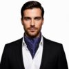 Esarfa ascot eleganta, stil elegant british gentleman, de ocazie, model picatele Alb / Rosu / Bleumarin 2 Esarfa ascot eleganta, stil elegant british gentleman, de ocazie, model picatele Alb / Rosu / Bleumarin