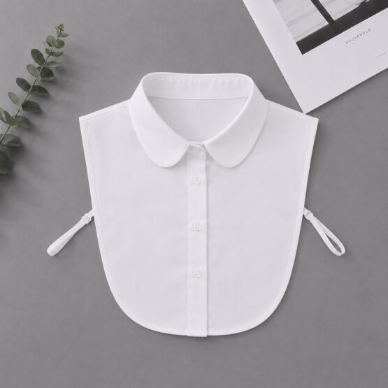 Guler fals de camasa, detasabil, model simplu rotunjit, White