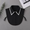 Guler fals de camasa, detasabil, model ascutit bicolor, Negru / Alb