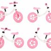 Bicicleta de echilibru fara pedale cu claxon KESNUP, pentru copii 2-6 ani, cadru din otel usor, roti pneumatice si elastice care absorb socurile, scaun (32-42 cm) si ghidon (50-58 cm) reglabile, manere antialunecare, greutate maxima 30 kg, Roz