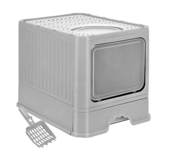 Litiera acoperita pisici cu lopatica KESNUP, tavita pentru nisip extensibila, intrare iesire dubla frontala - superioara, dimensiune mare 50 x 38 x 36 cm, antiscurgere, antistropire, ideala pentru izolarea mirosurilor neplacute, material policarbonat, Gri 3 Litiera acoperita pisici cu lopatica KESNUP, tavita pentru nisip extensibila, intrare iesire dubla frontala - superioara, dimensiune mare 50 x 38 x 36 cm, antiscurgere, antistropire, ideala pentru izolarea mirosurilor neplacute, material policarbonat, Gri