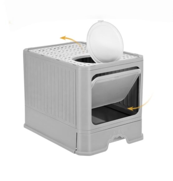 Litiera acoperita pisici cu lopatica KESNUP, tavita pentru nisip extensibila, intrare iesire dubla frontala - superioara, dimensiune mare 50 x 38 x 36 cm, antiscurgere, antistropire, ideala pentru izolarea mirosurilor neplacute, material policarbonat, Gri 4 Litiera acoperita pisici cu lopatica KESNUP, tavita pentru nisip extensibila, intrare iesire dubla frontala - superioara, dimensiune mare 50 x 38 x 36 cm, antiscurgere, antistropire, ideala pentru izolarea mirosurilor neplacute, material policarbonat, Gri