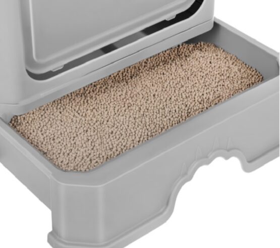 Litiera acoperita pisici cu lopatica KESNUP, tavita pentru nisip extensibila, intrare iesire dubla frontala - superioara, dimensiune mare 50 x 38 x 36 cm, antiscurgere, antistropire, ideala pentru izolarea mirosurilor neplacute, material policarbonat, Gri 6 Litiera acoperita pisici cu lopatica KESNUP, tavita pentru nisip extensibila, intrare iesire dubla frontala - superioara, dimensiune mare 50 x 38 x 36 cm, antiscurgere, antistropire, ideala pentru izolarea mirosurilor neplacute, material policarbonat, Gri