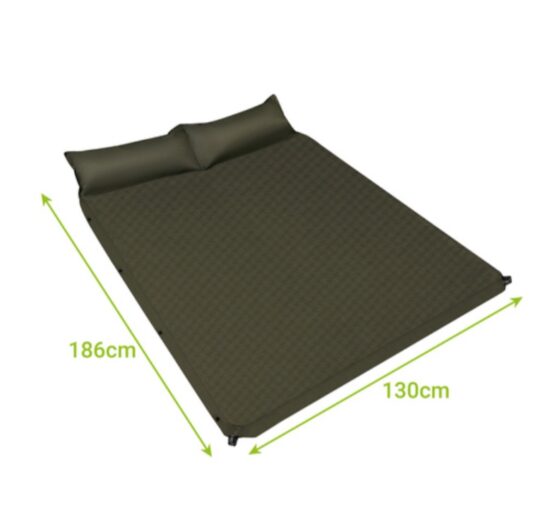 Saltea autogonflabila dubla cu perna si pompa de picior incorporata rulabila KESNUP, interior - exterior, dimensiune 186 x 130 x 3 cm, kit reparare gauri, umplutura spuma expandanta 19D, greutate maxima 200 kg, greutate 2.7 kg, husa de protectie, Verde Kaki 22 Saltea autogonflabila dubla cu perna si pompa de picior incorporata rulabila KESNUP, interior - exterior, dimensiune 186 x 130 x 3 cm, kit reparare gauri, umplutura spuma expandanta 19D, greutate maxima 200 kg, greutate 2.7 kg, husa de protectie, Verde Kaki