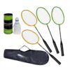 Set badminton cu 4 palete si accesorii KESNUP, include 3 fluturasi, ideal pentru jocul in vacanta, plaja, gradina, constructie usoara, materiale durabile, husa de protectie si transport, Galben / Verde / Negru 3 Set badminton cu 4 palete si accesorii KESNUP, include 3 fluturasi, ideal pentru jocul in vacanta, plaja, gradina, constructie usoara, materiale durabile, husa de protectie si transport, Galben / Verde / Negru