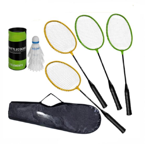 Set badminton cu 4 palete si accesorii KESNUP, include 3 fluturasi, ideal pentru jocul in vacanta, plaja, gradina, constructie usoara, materiale durabile, husa de protectie si transport, Galben / Verde / Negru 3 Set badminton cu 4 palete si accesorii KESNUP, include 3 fluturasi, ideal pentru jocul in vacanta, plaja, gradina, constructie usoara, materiale durabile, husa de protectie si transport, Galben / Verde / Negru