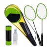Set badminton cu 2 palete si accesorii KESNUP, include 6 fluturasi, ideal pentru jocul in vacanta, plaja, gradina, constructie usoara, materiale durabile, husa de protectie si transport, Verde / Negru 1 Set badminton cu 2 palete si accesorii KESNUP, include 6 fluturasi, ideal pentru jocul in vacanta, plaja, gradina, constructie usoara, materiale durabile, husa de protectie si transport, Verde / Negru