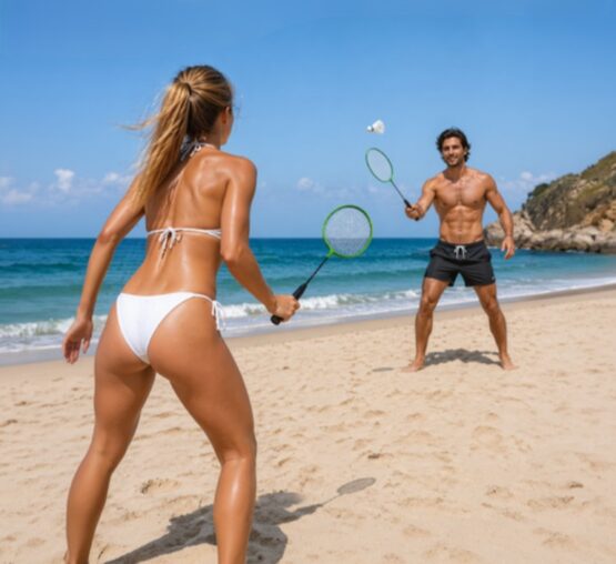 Set badminton cu 2 palete si accesorii KESNUP, include 6 fluturasi, ideal pentru jocul in vacanta, plaja, gradina, constructie usoara, materiale durabile, husa de protectie si transport, Verde / Negru 7 Set badminton cu 2 palete si accesorii KESNUP, include 6 fluturasi, ideal pentru jocul in vacanta, plaja, gradina, constructie usoara, materiale durabile, husa de protectie si transport, Verde / Negru