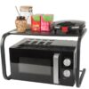 Raft multifunctional fix pentru cuptor cu microunde, organizator ideal pentru depozitarea accesoriilor din bucatarie, dimensiuni 54 x 35 x 35 cm, instalare usoara, finisaj elegant anti-coroziune, Negru 1 Raft multifunctional fix pentru cuptor cu microunde, organizator ideal pentru depozitarea accesoriilor din bucatarie, dimensiuni 54 x 35 x 35 cm, instalare usoara, finisaj elegant anti-coroziune, Negru