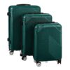 Set 3 trolere pentru calatorii si voiaj KESNUP, bagaje de cala si cabina, rotire silentioasa pivotanta 360 grade, dimensiuni 54 × 36 × 20 cm / 65 × 43 × 25 cm / 74 × 48 × 28 cm, maner telescopic, material ABS premium, inchidere fermoar si cifru, Verde 1 Set 3 trolere pentru calatorii si voiaj KESNUP, bagaje de cala si cabina, rotire silentioasa pivotanta 360 grade, dimensiuni 54 × 36 × 20 cm / 65 × 43 × 25 cm / 74 × 48 × 28 cm, maner telescopic, material ABS premium, inchidere fermoar si cifru, Verde