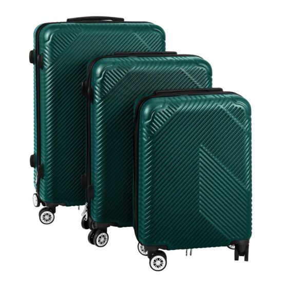 Set 3 trolere pentru calatorii si voiaj KESNUP, bagaje de cala si cabina, rotire silentioasa pivotanta 360 grade, dimensiuni 54 × 36 × 20 cm / 65 × 43 × 25 cm / 74 × 48 × 28 cm, maner telescopic, material ABS premium, inchidere fermoar si cifru, Verde 1 Set 3 trolere pentru calatorii si voiaj KESNUP, bagaje de cala si cabina, rotire silentioasa pivotanta 360 grade, dimensiuni 54 × 36 × 20 cm / 65 × 43 × 25 cm / 74 × 48 × 28 cm, maner telescopic, material ABS premium, inchidere fermoar si cifru, Verde