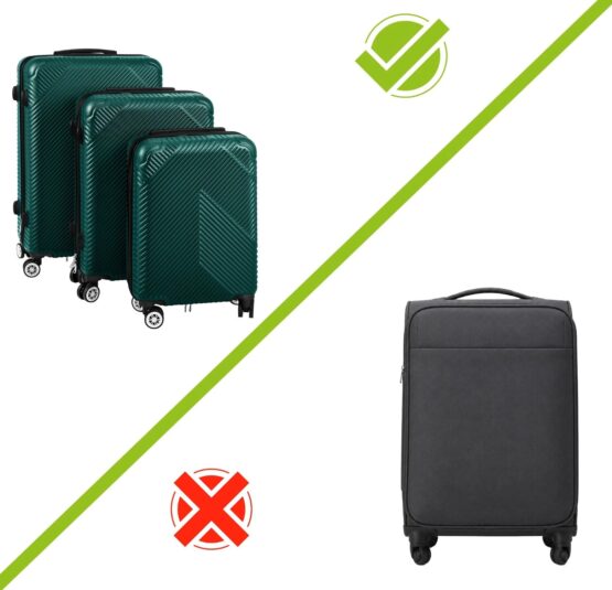Set 3 trolere pentru calatorii si voiaj KESNUP, bagaje de cala si cabina, rotire silentioasa pivotanta 360 grade, dimensiuni 54 × 36 × 20 cm / 65 × 43 × 25 cm / 74 × 48 × 28 cm, maner telescopic, material ABS premium, inchidere fermoar si cifru, Verde 6 Set 3 trolere pentru calatorii si voiaj KESNUP, bagaje de cala si cabina, rotire silentioasa pivotanta 360 grade, dimensiuni 54 × 36 × 20 cm / 65 × 43 × 25 cm / 74 × 48 × 28 cm, maner telescopic, material ABS premium, inchidere fermoar si cifru, Verde