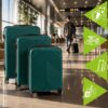 Set 3 trolere pentru calatorii si voiaj KESNUP, bagaje de cala si cabina, rotire silentioasa pivotanta 360 grade, dimensiuni 54 × 36 × 20 cm / 65 × 43 × 25 cm / 74 × 48 × 28 cm, maner telescopic, material ABS premium, inchidere fermoar si cifru, Verde 8 Set 3 trolere pentru calatorii si voiaj KESNUP, bagaje de cala si cabina, rotire silentioasa pivotanta 360 grade, dimensiuni 54 × 36 × 20 cm / 65 × 43 × 25 cm / 74 × 48 × 28 cm, maner telescopic, material ABS premium, inchidere fermoar si cifru, Verde